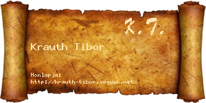 Krauth Tibor névjegykártya
